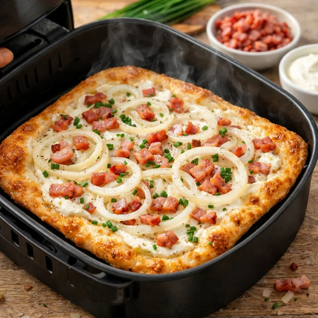 Knuspriger Flammkuchen