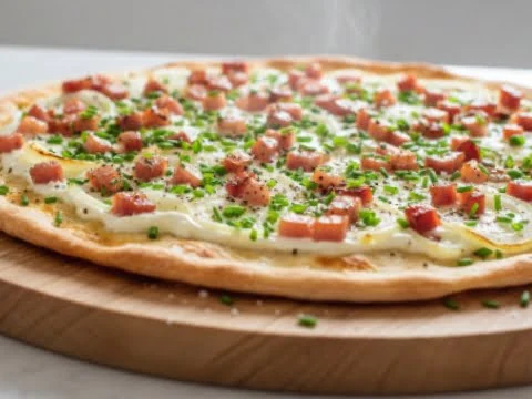 Aus Fertigteig in der Heißluftfritteuse-Elsässer Flammkuchen