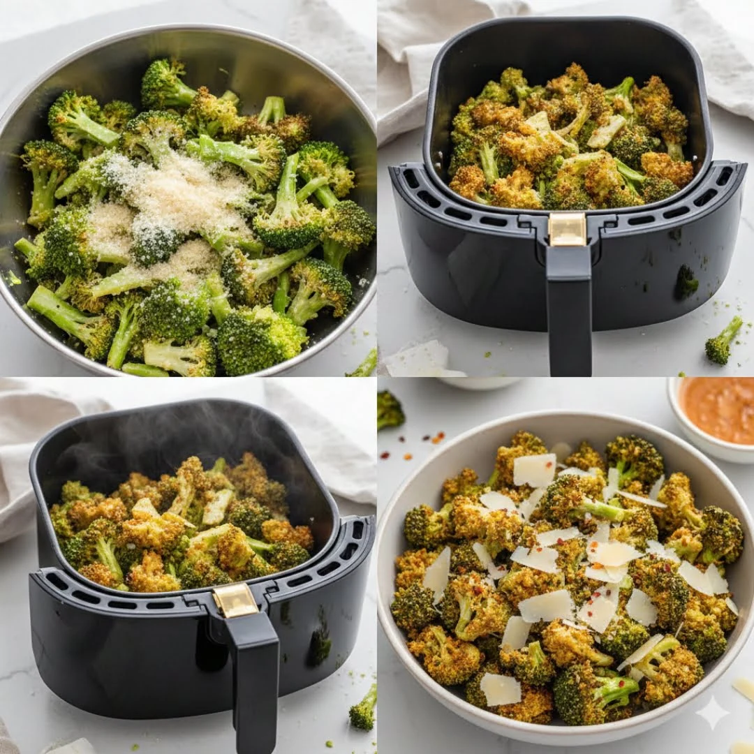 Brokkoli, zubereitet in der Heißluftfritteuse