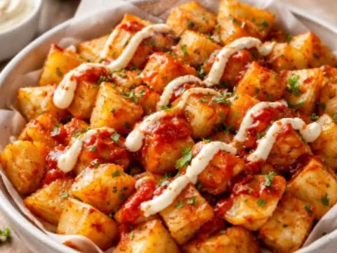 Einfache Patatas Bravas aus der Heißluftfritteuse
