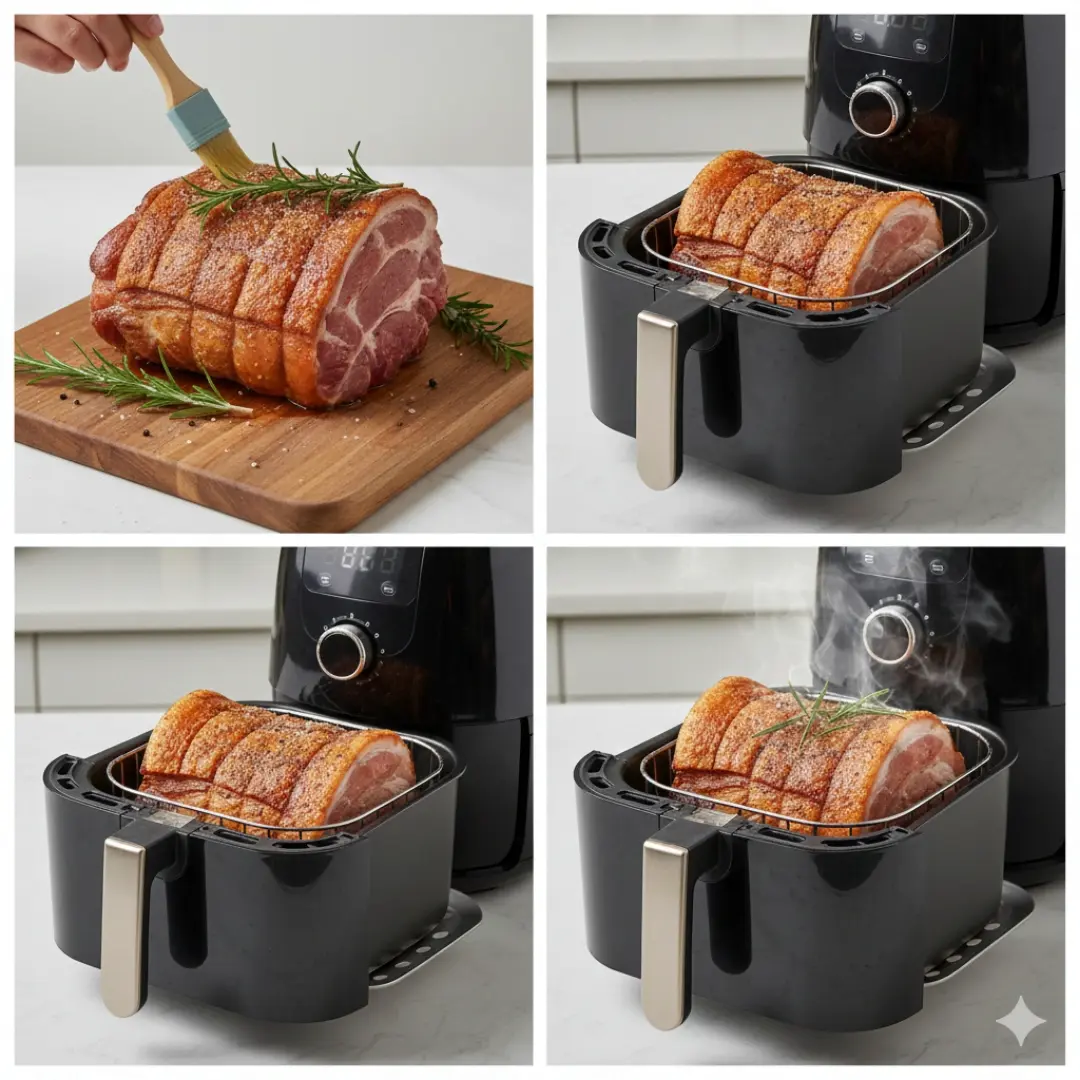 Schweinefleisch fettarm und gesund in der Heißluftfritteuse zubereiten