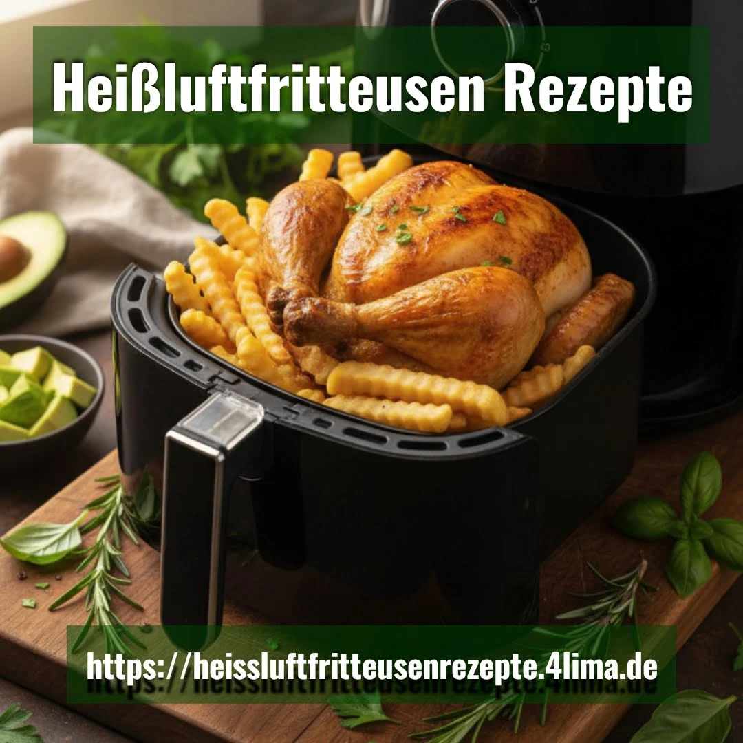 Heißluftfritteusen Rezepte auf Instagram und Threads – 1080x1080 Social Media Bild