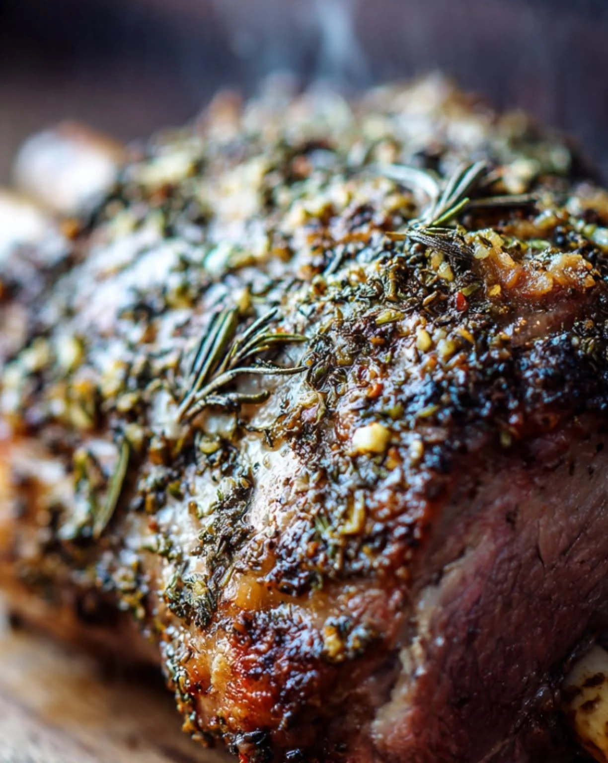 Saftiger Kräuter-Lammbraten aus der Heißluftfritteuse mit aromatischer Kräuterkruste und rosa Kern