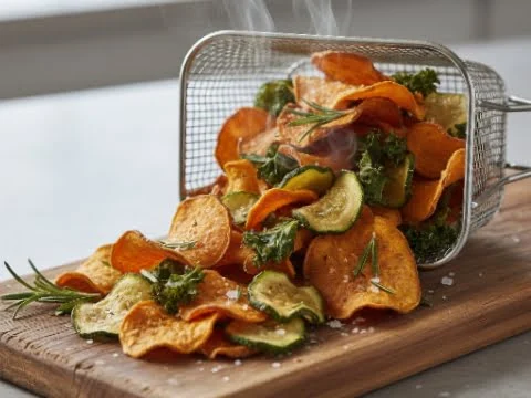 Gemüsechips aus der Heißluftfritteuse
