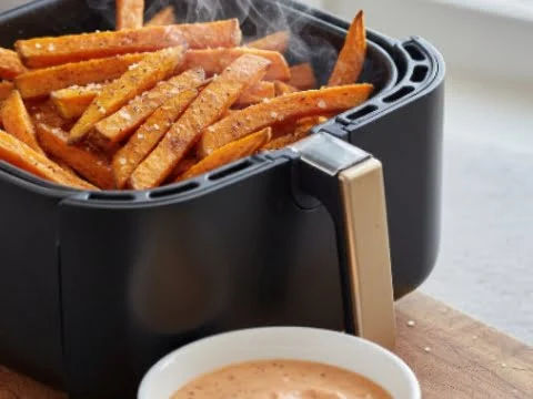 Süßkartoffel-Pommes aus der Heißluftfritteuse