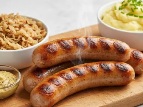 Saftige Bratwurst aus der Heißluftfritteuse - perfekt gebräunt und knusprig zubereitet