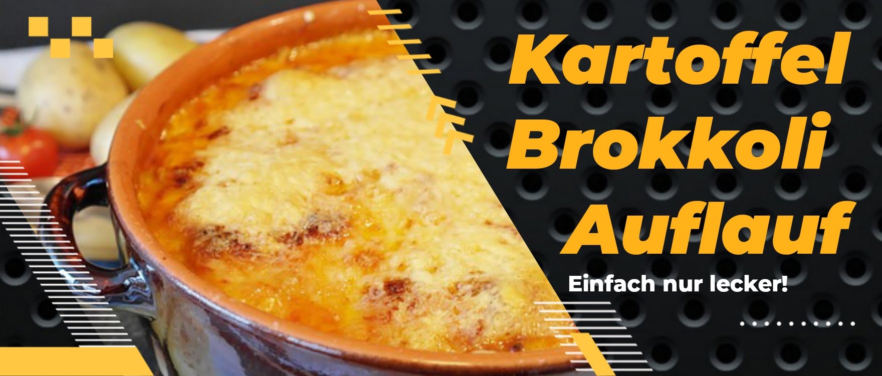 Kartoffel-Brokkoli-Auflauf aus der Heißluftfritteuse, appetitlich angerichtet.