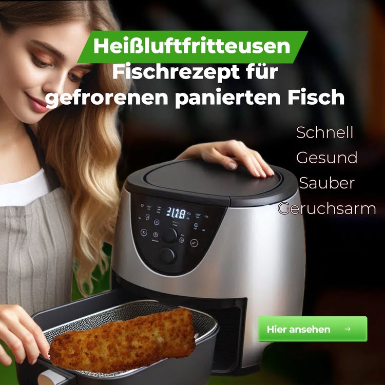 Eine Frau brät ein Stück Fisch in einer Fritteuse und bereitet eine köstliche Mahlzeit zu.