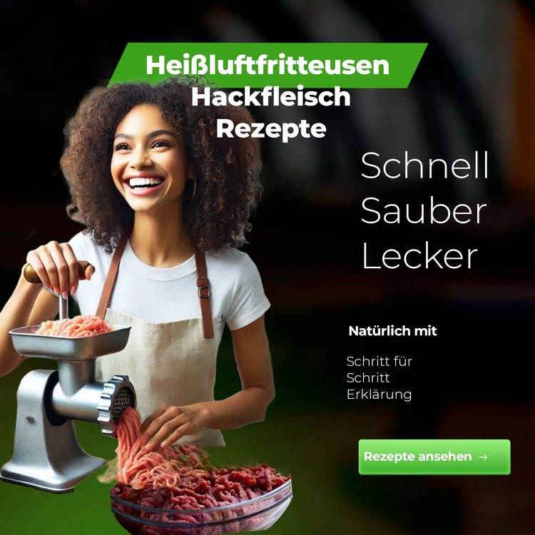  Nach der Zubereitung von Fleisch und Wurst betrachtet Sie Ihre Airfryer