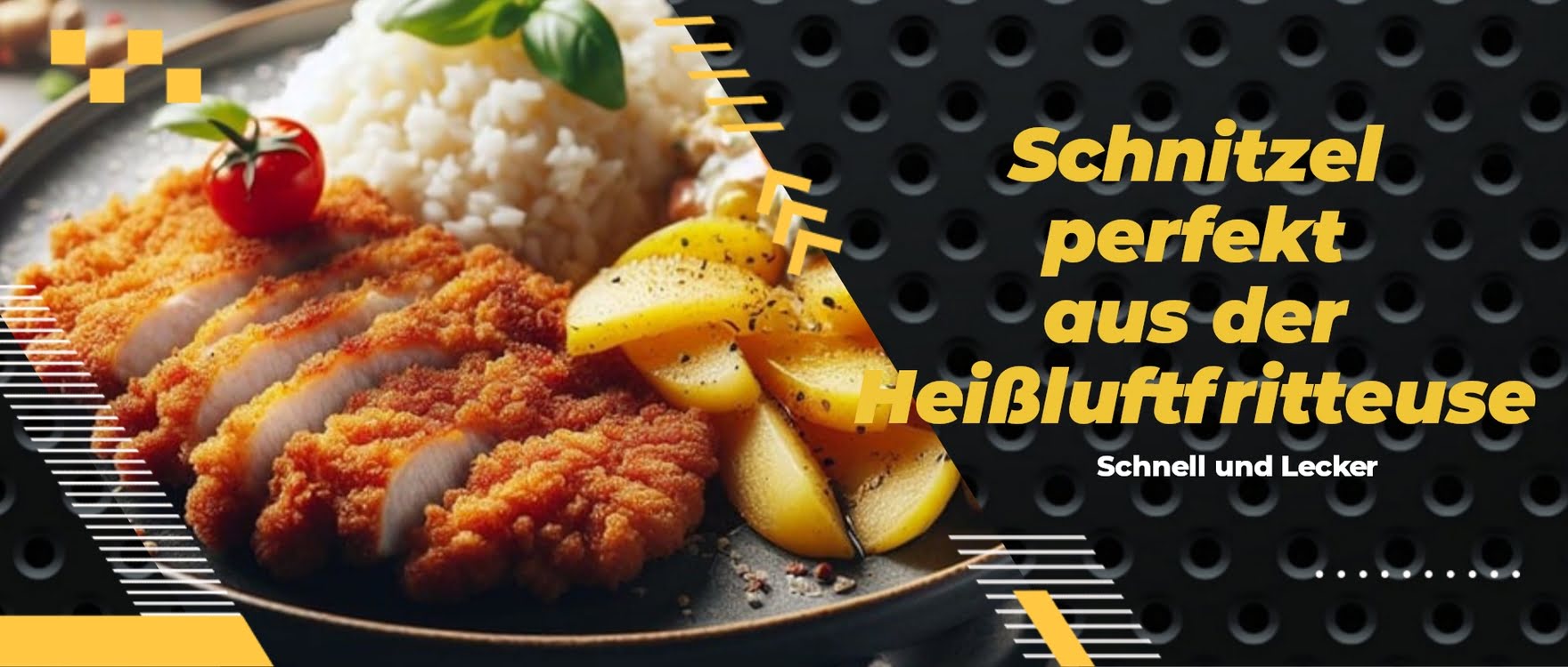 Leckeres, knuspriges Schweine-Schnitzel aus der Heißluftfritteuse, perfekt zubereitet und ansprechend angerichtet.