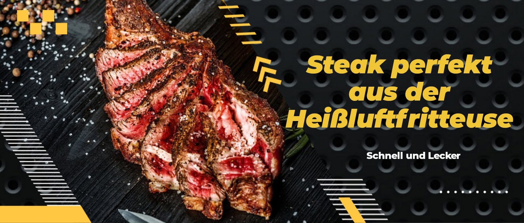  Steak aufgeschnitten und mit Salz versehen