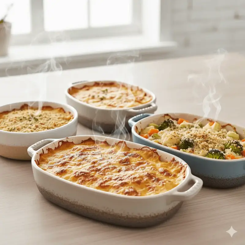Goldbrauner Auflauf und Gratin aus der Heißluftfritteuse – knusprige Kruste garantiert