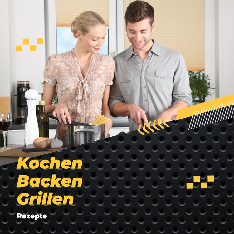 Kochen und Vorbereitungen in der Küche von einem Mann und einer Frau