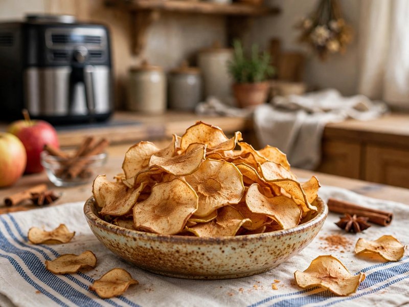 Knusprige Apfelchips mit Zimt aus dem Airfryer