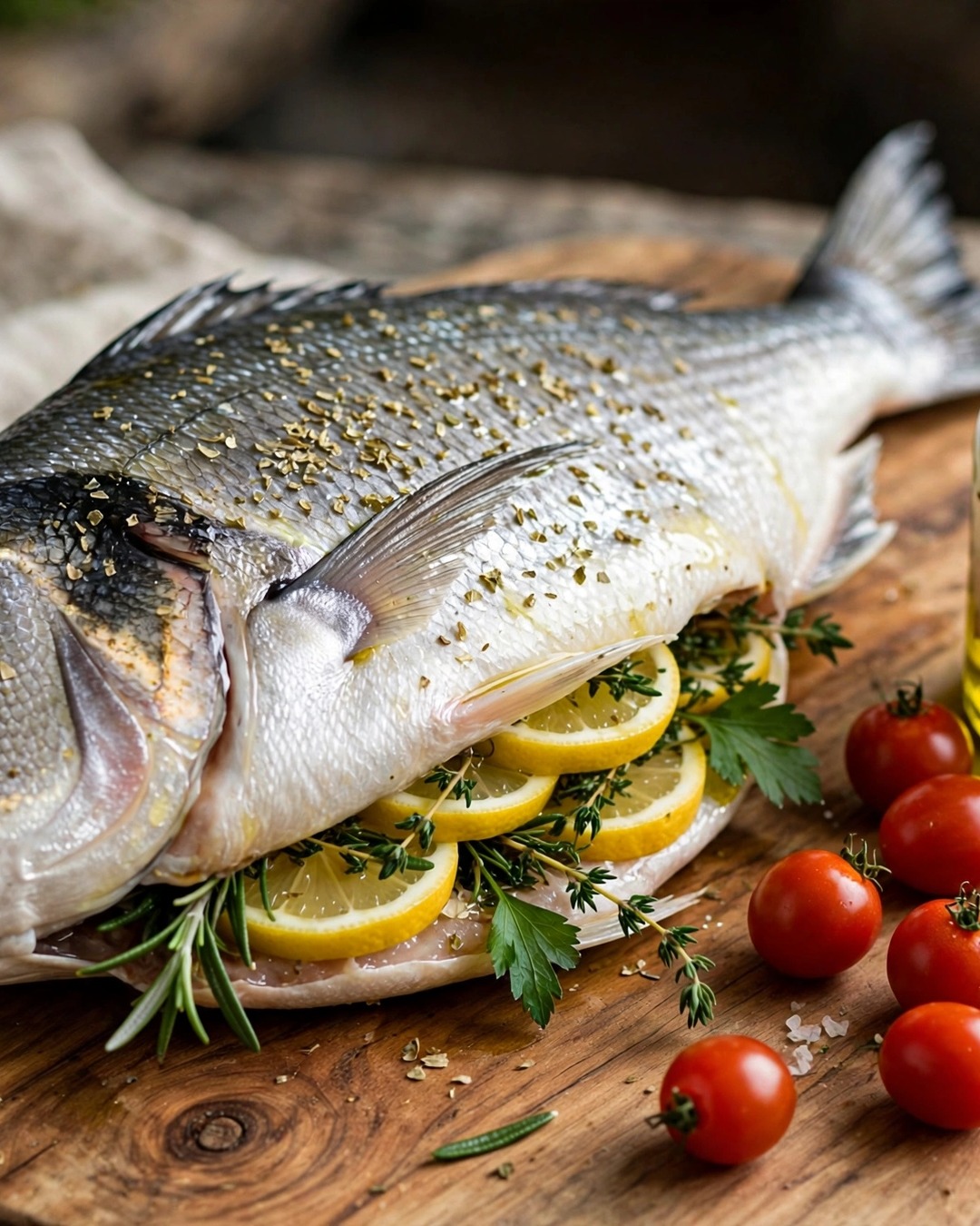 Ganze Dorade mit Zitrone und Kräutern – knusprig aus dem Airfryer