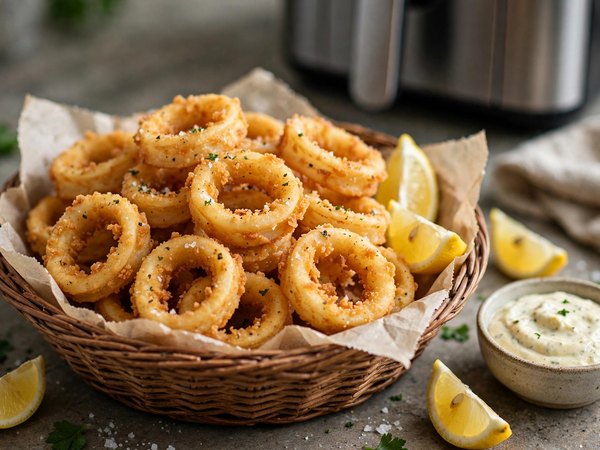 TK-Tintenfischringe knusprig aus der Heißluftfritteuse