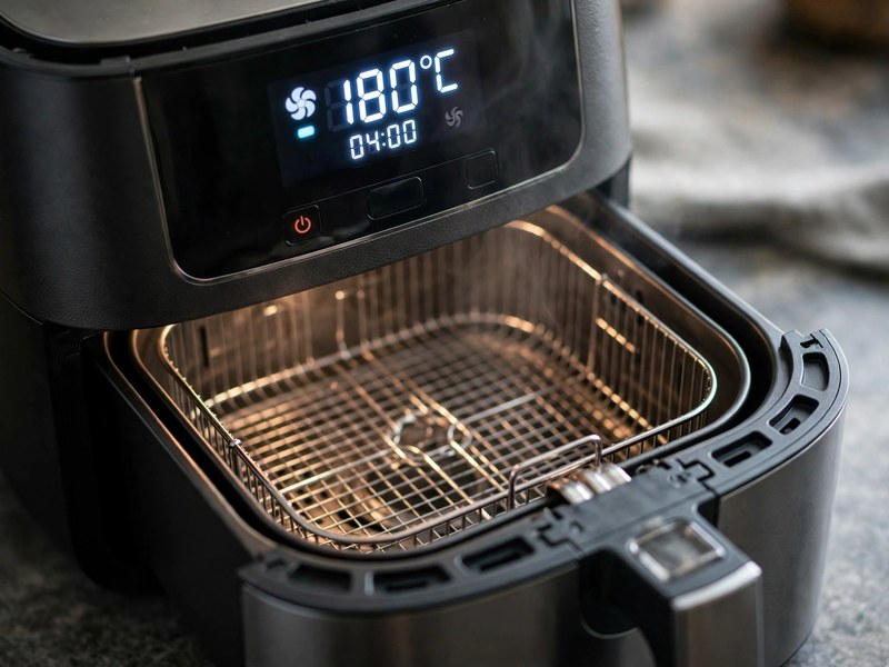 Airfryer wird auf 200 °C vorgeheizt