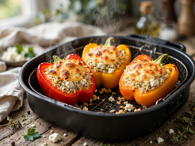 Gefüllte Paprika mit Feta und Reis