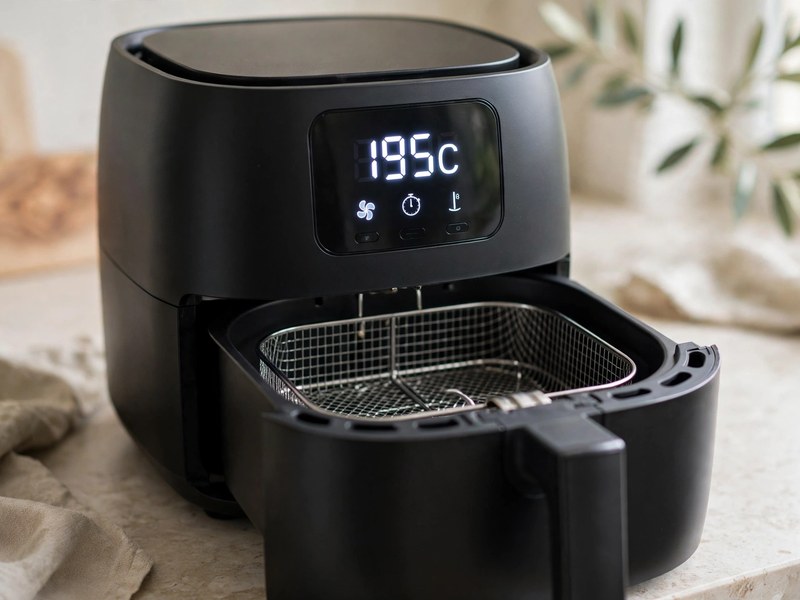 Airfryer wird auf 195 °C vorgeheizt