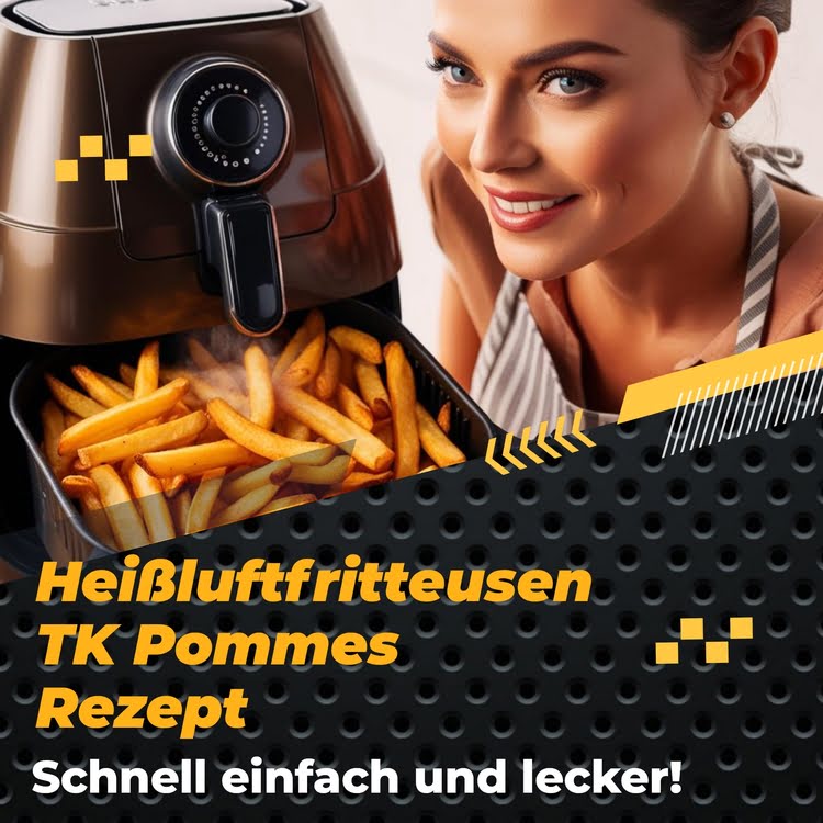 Eine Hausfrau bereitet Pommes zu